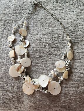 White Mother-of-Pearl Strand Necklace - Beach-Inspired
